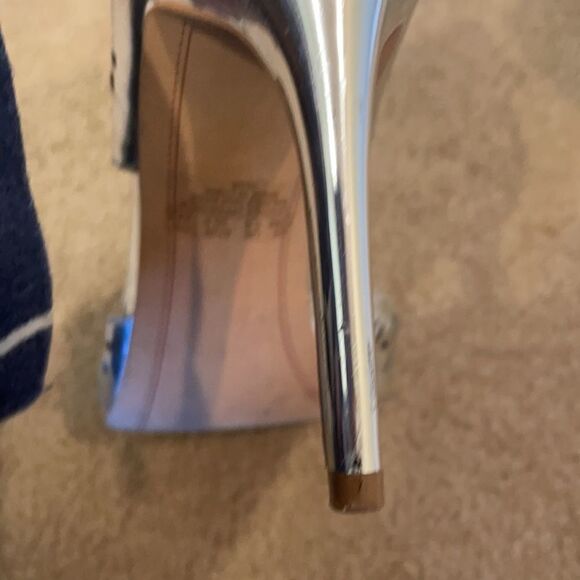 Sam Edelman silver cutout heels. - Picture 4 of 11